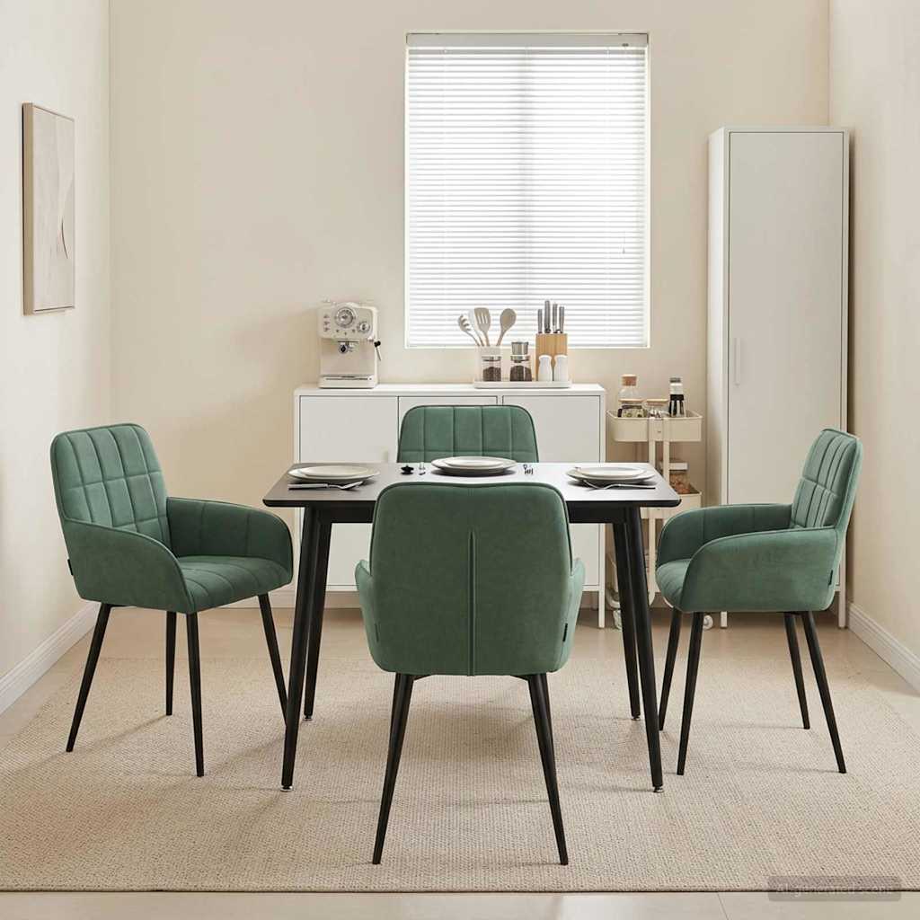 vidaXL Καρέκλες φαγητού 4 pcs Βελούδο Θαλασσί 57 x 50 x 85 εκ.