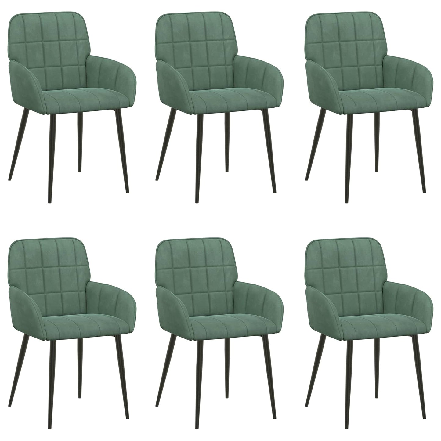 vidaXL Καρέκλες φαγητού 6 pcs Βελούδο Θαλασσί 57 x 50 x 85 εκ.