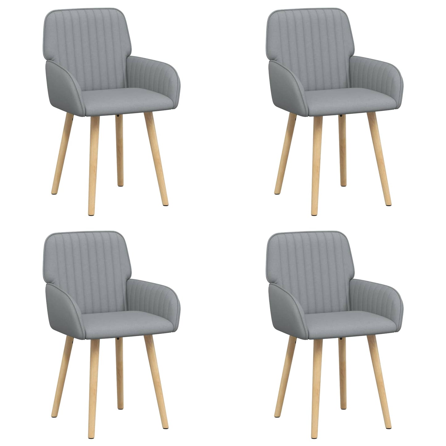 vidaXL Καρέκλες φαγητού 4 pcs Ύφασμα Ανοιχτό γκρι 56,5 x 50 x 87,5 εκ.
