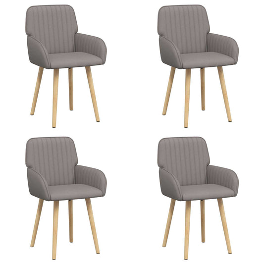 vidaXL Καρέκλες φαγητού 4 pcs Ύφασμα Taupe 56,5 x 50 x 87,5 εκ.