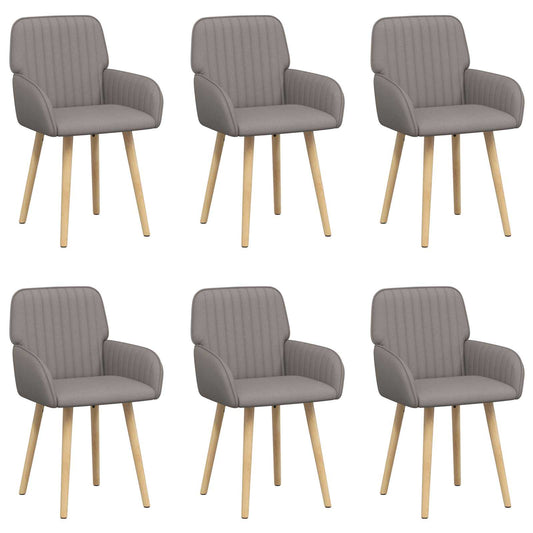 vidaXL Καρέκλες φαγητού 6 τμχ. Ύφασμα Taupe 56,5 x 50 x 87,5 εκ.