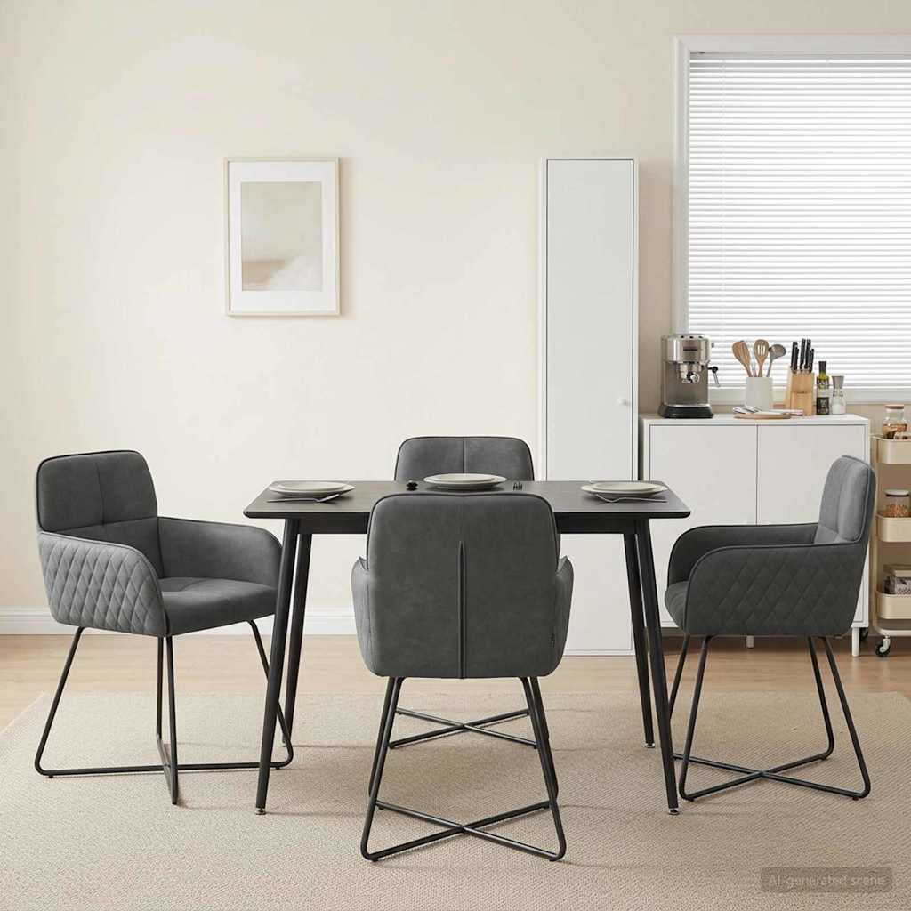 vidaXL Καρέκλες φαγητού 4 pcs Βελούδο Σκούρο Γκρι 59 x 56,5 x 86 εκ.