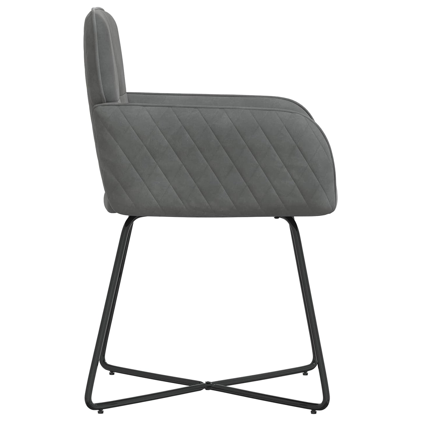 vidaXL Καρέκλες φαγητού 4 pcs Βελούδο Σκούρο Γκρι 59 x 56,5 x 86 εκ.
