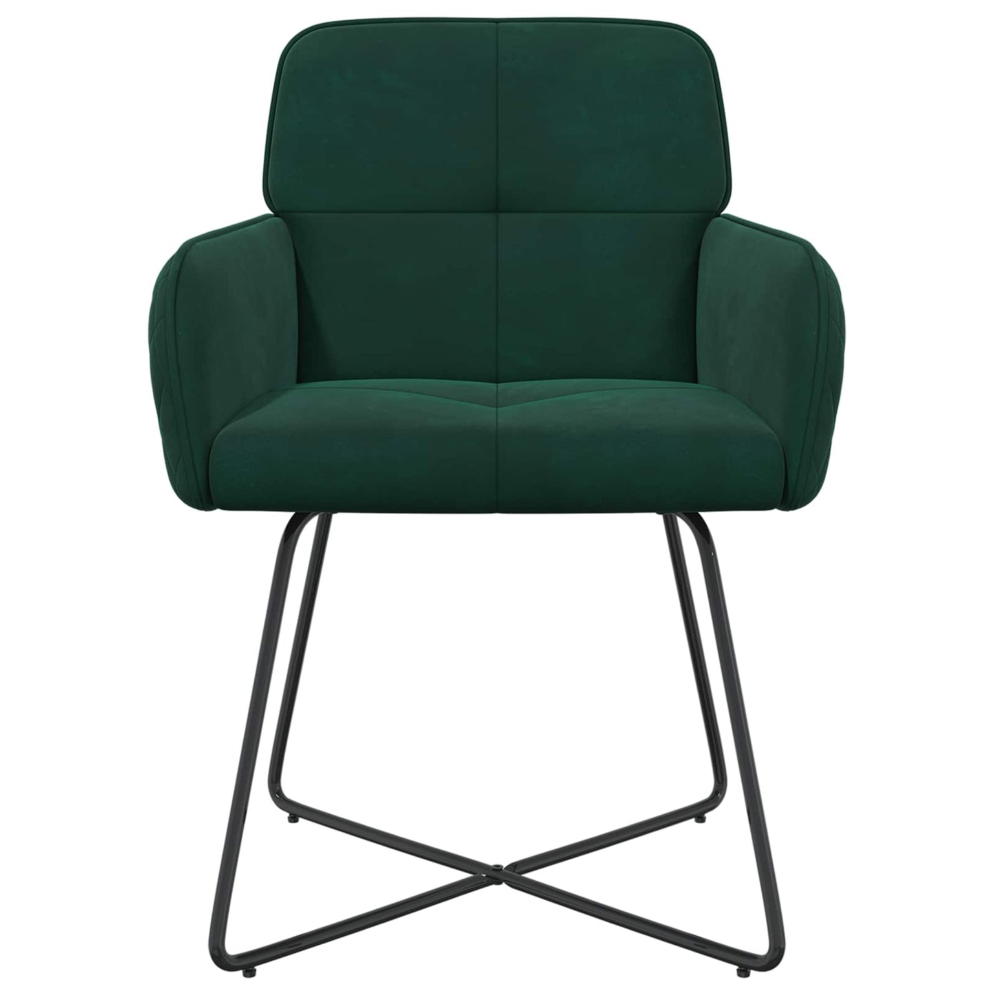 vidaXL Καρέκλες φαγητού 4 pcs Βελούδο Σκούρο Πράσινο