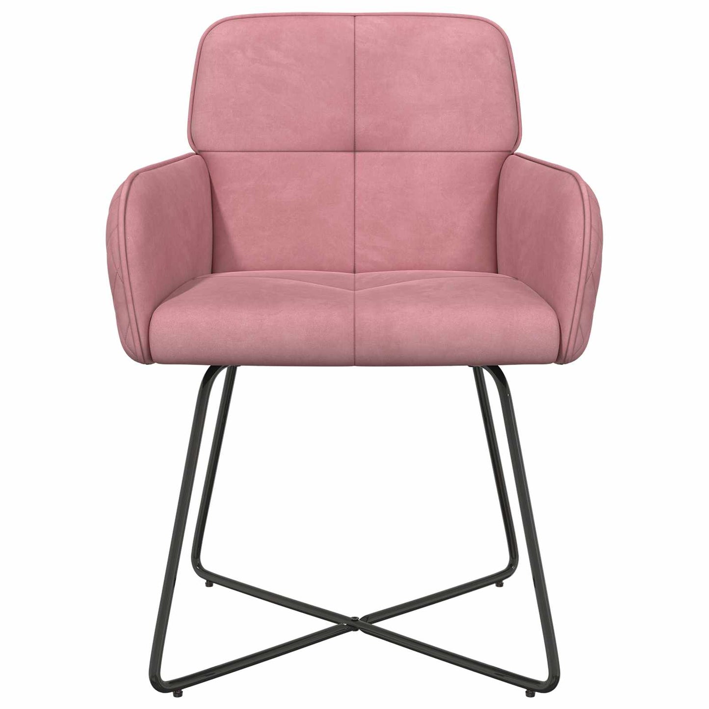 vidaXL Καρέκλες φαγητού 4 pcs Βελούδο Ροζ 59 x 56,5 x 86 εκ.