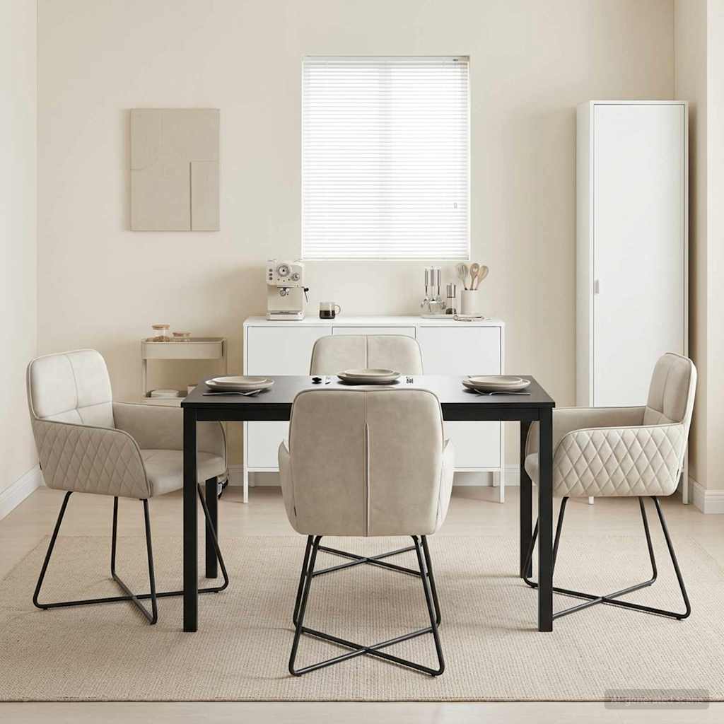 vidaXL Καρέκλες φαγητού 4 pcs Βελούδο Κρεμ 59 x 56,5 x 86 εκ.