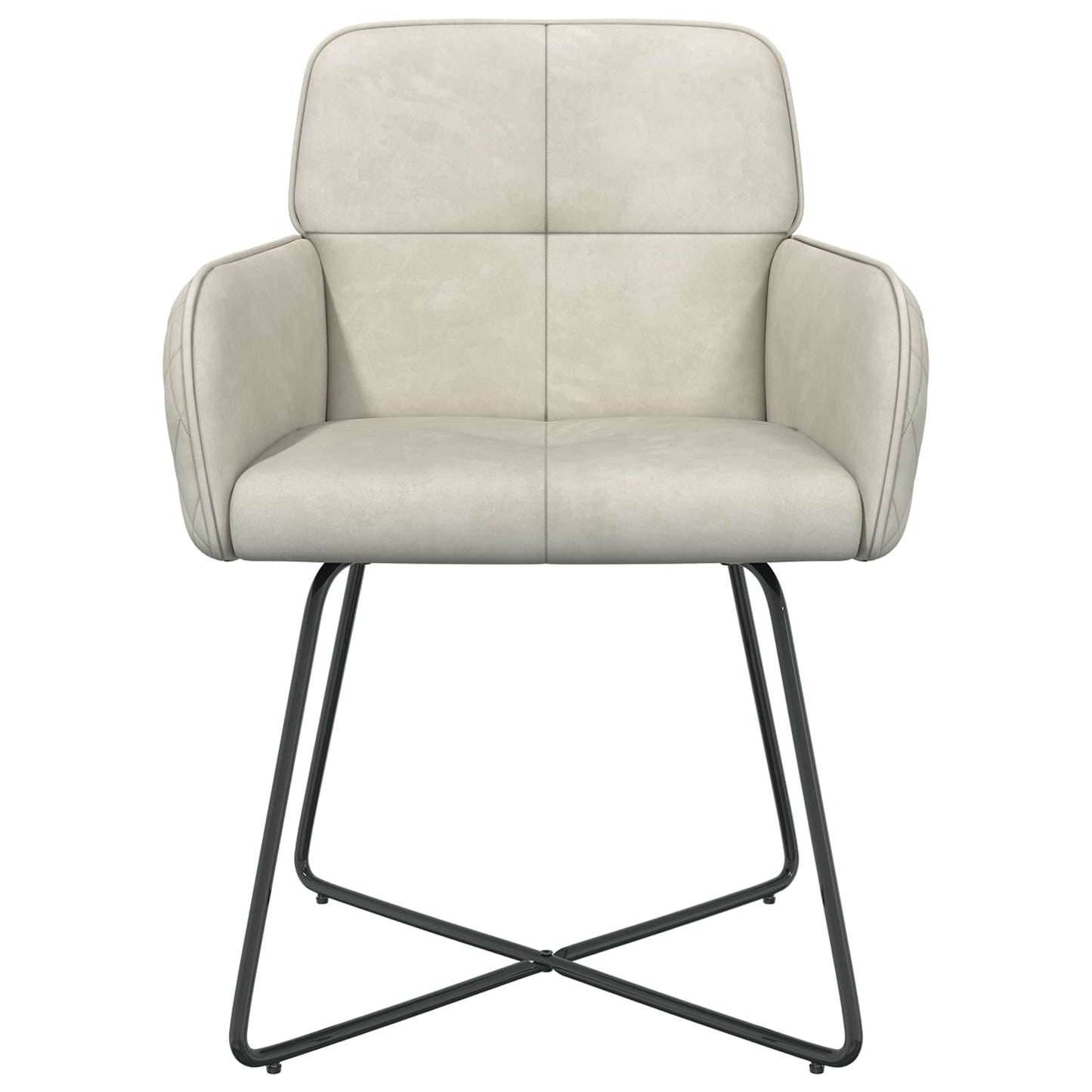 vidaXL Καρέκλες φαγητού 4 pcs Βελούδο Κρεμ 59 x 56,5 x 86 εκ.