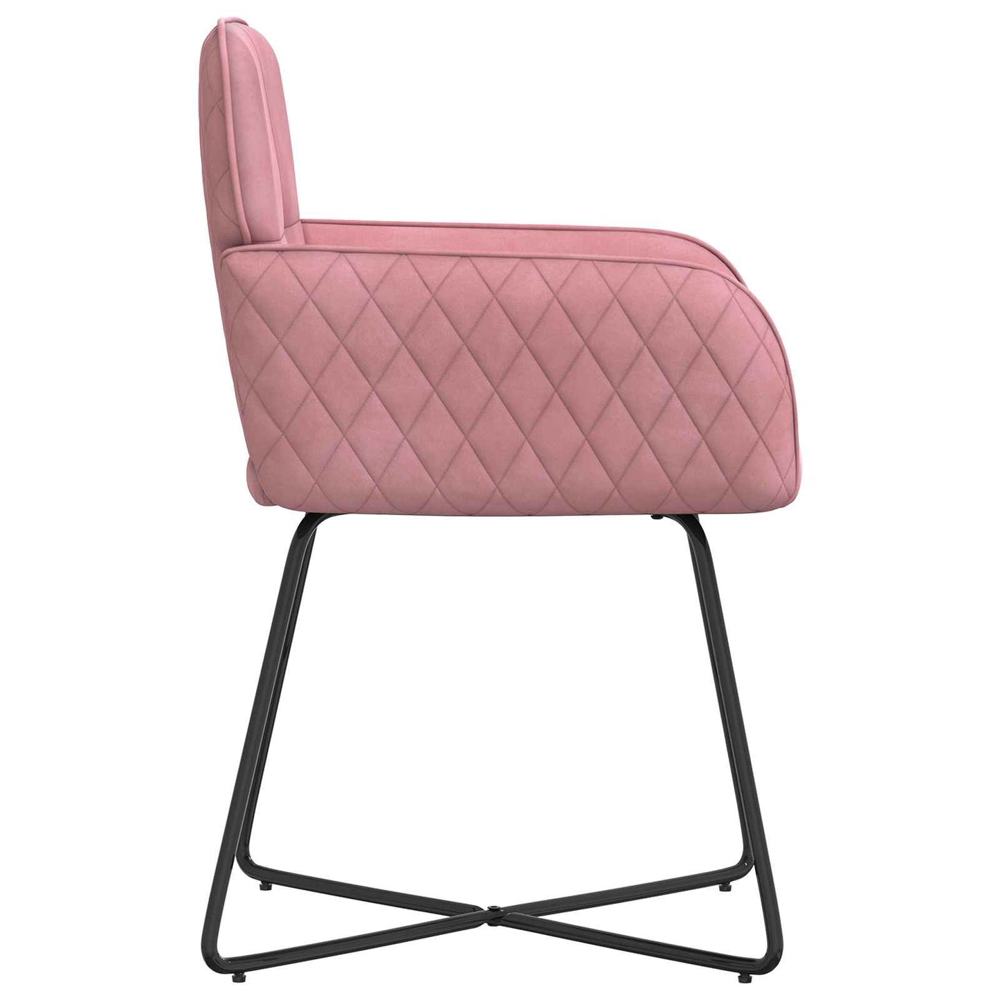 vidaXL Καρέκλες φαγητού 6 pcs Βελούδο Ροζ 59 x 56,5 x 86 εκ.