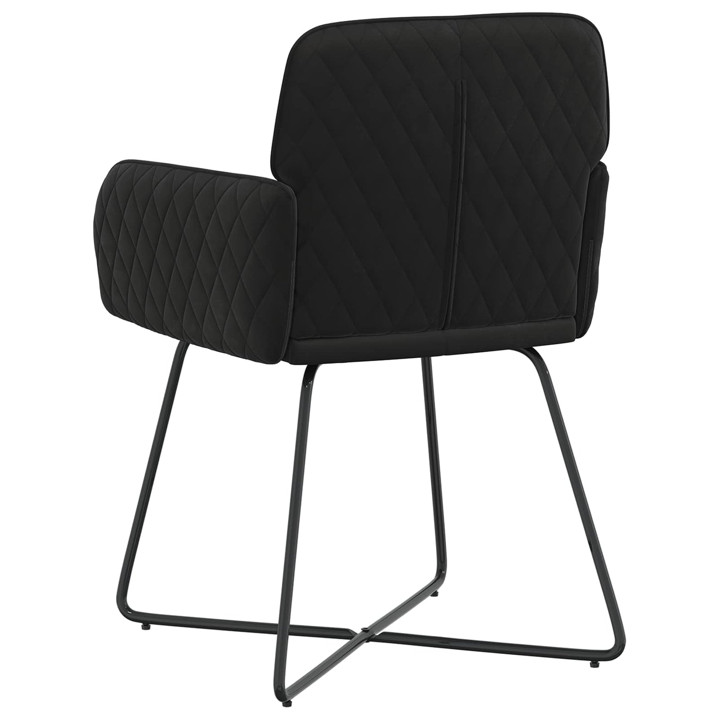 vidaXL Καρέκλες φαγητού 6 pcs Βελούδο Μαύρο 59 x 56,5 x 86 εκ.