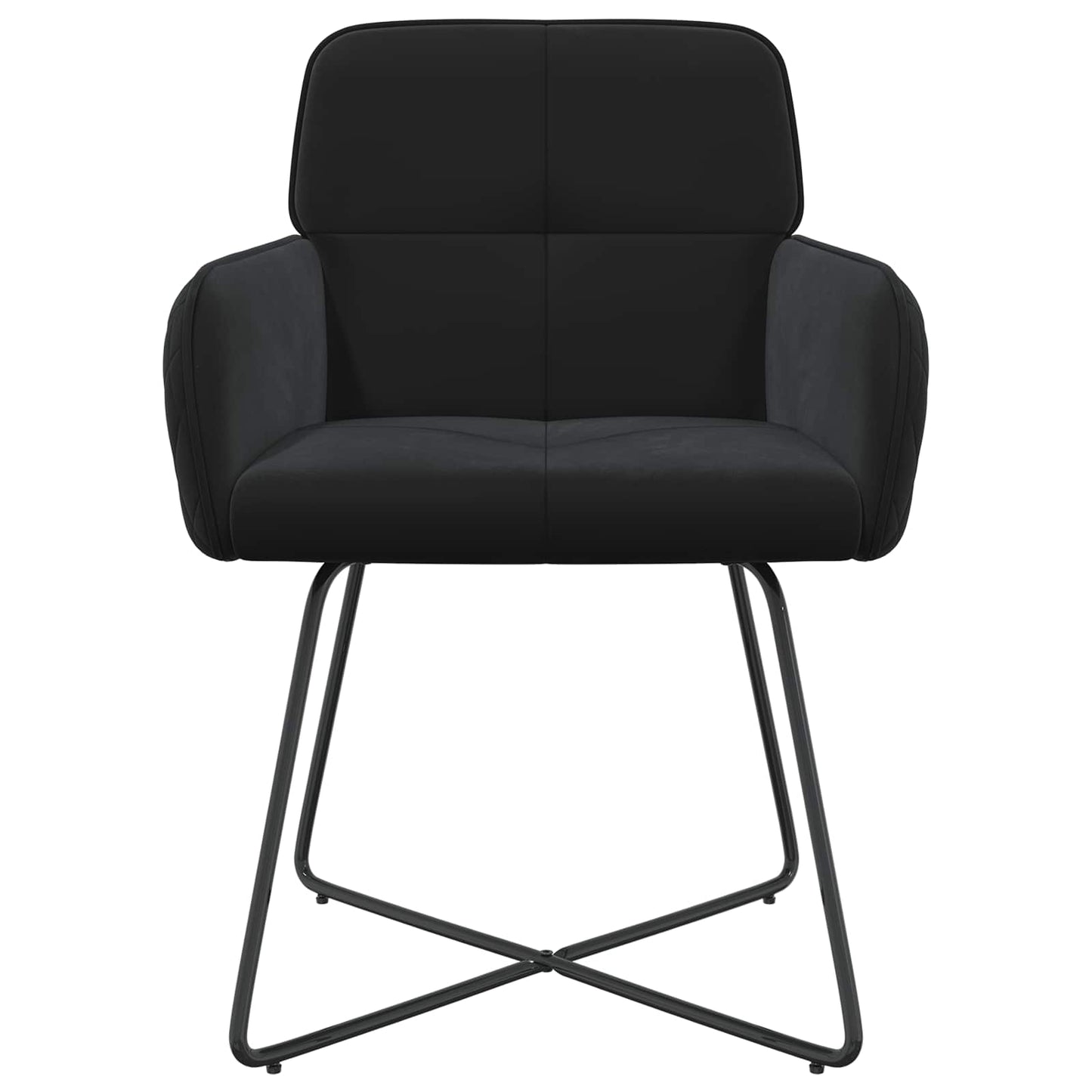 vidaXL Καρέκλες φαγητού 6 pcs Βελούδο Μαύρο 59 x 56,5 x 86 εκ.