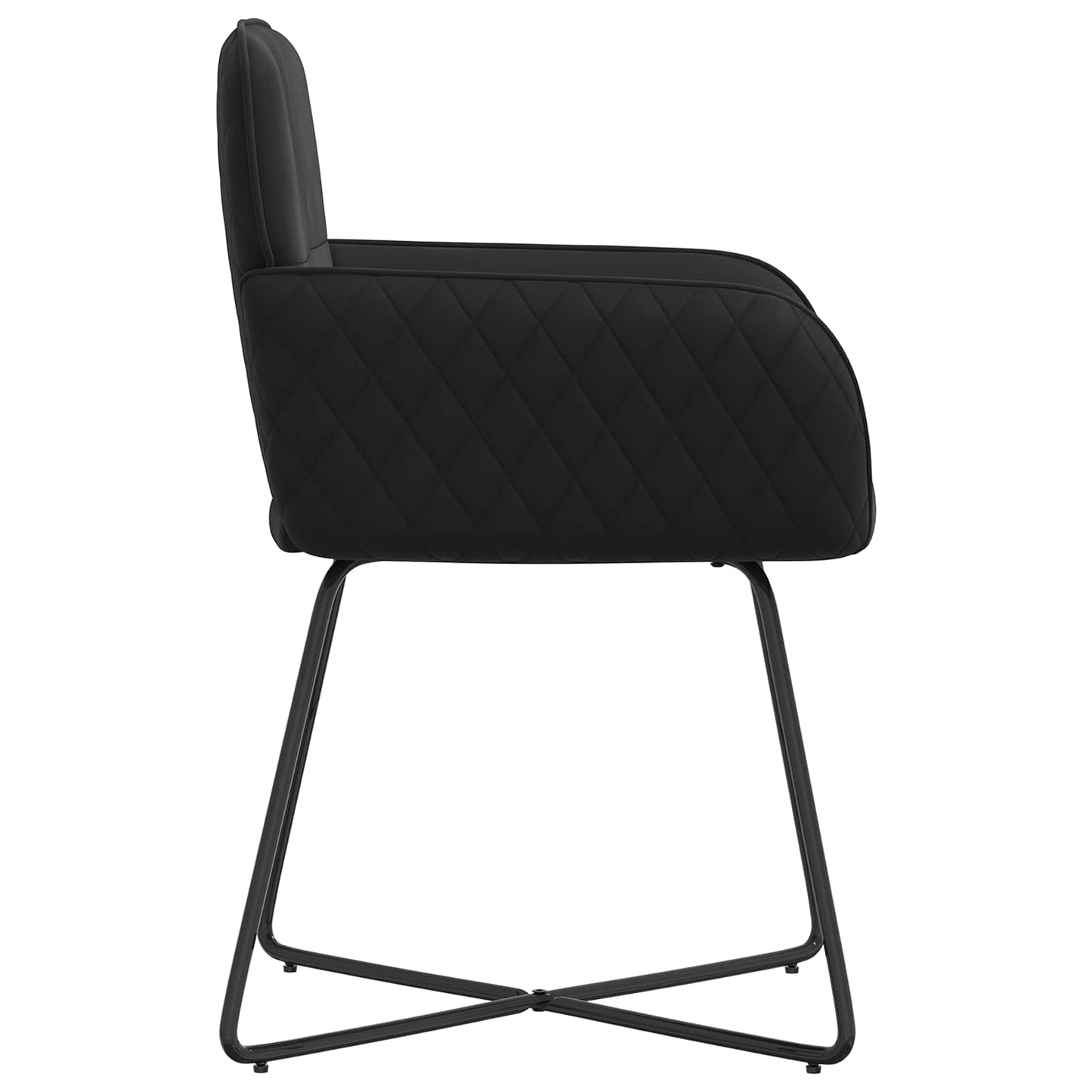 vidaXL Καρέκλες φαγητού 6 pcs Βελούδο Μαύρο 59 x 56,5 x 86 εκ.