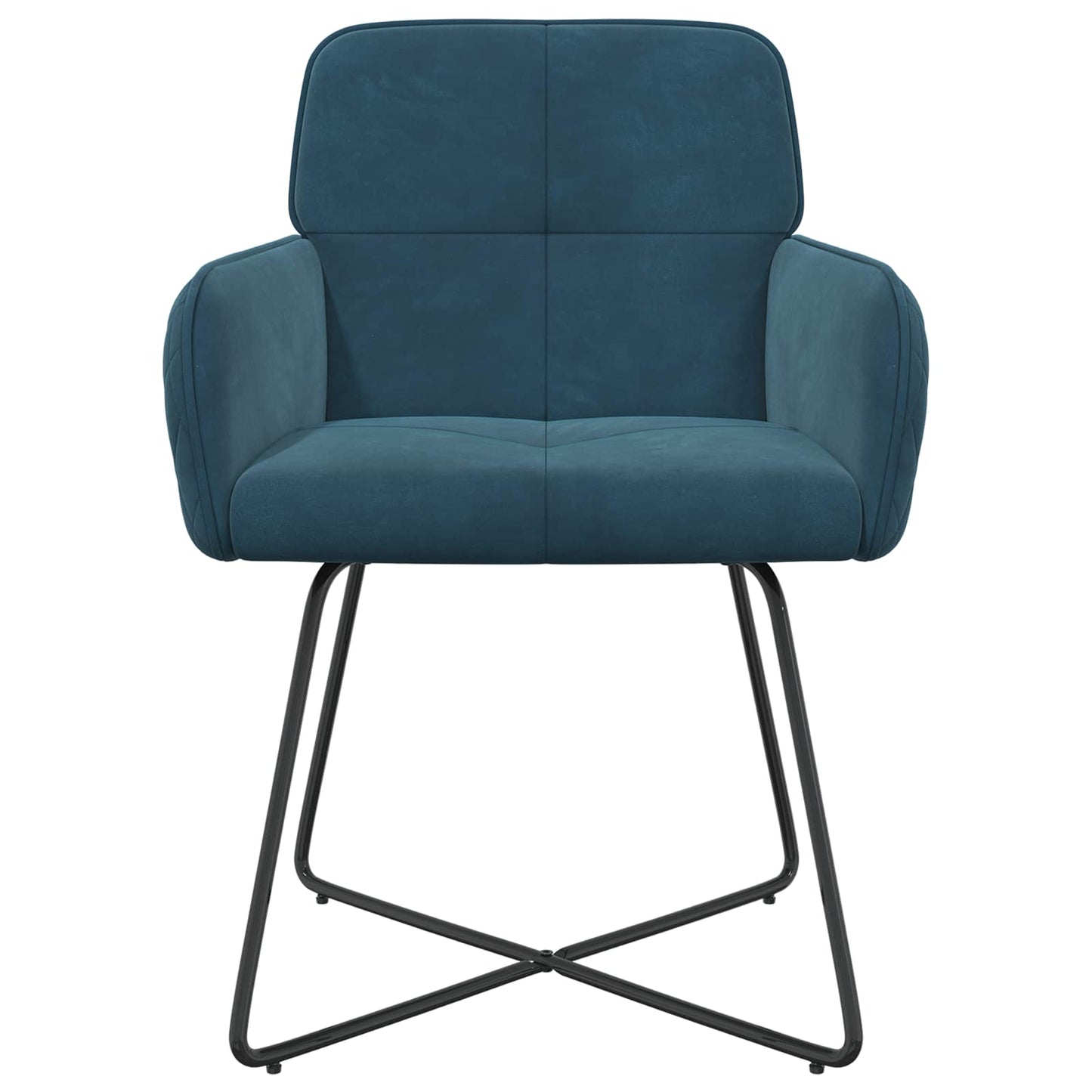 vidaXL Καρέκλες φαγητού 6 pcs Βελούδο Μπλε 59 x 56,5 x 86 εκ.