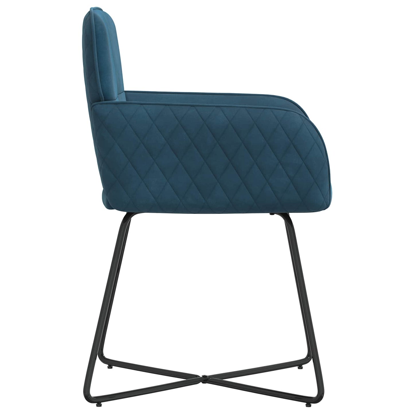 vidaXL Καρέκλες φαγητού 6 pcs Βελούδο Μπλε 59 x 56,5 x 86 εκ.