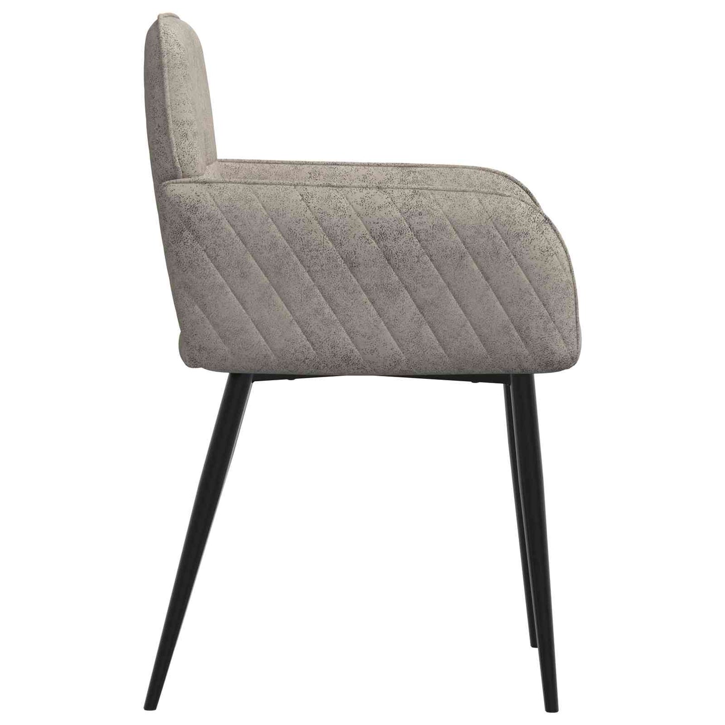 vidaXL Καρέκλες φαγητού 4 pcs Φιλικό Δερμάτινο Σουέντ Ανοιχτό γκρι