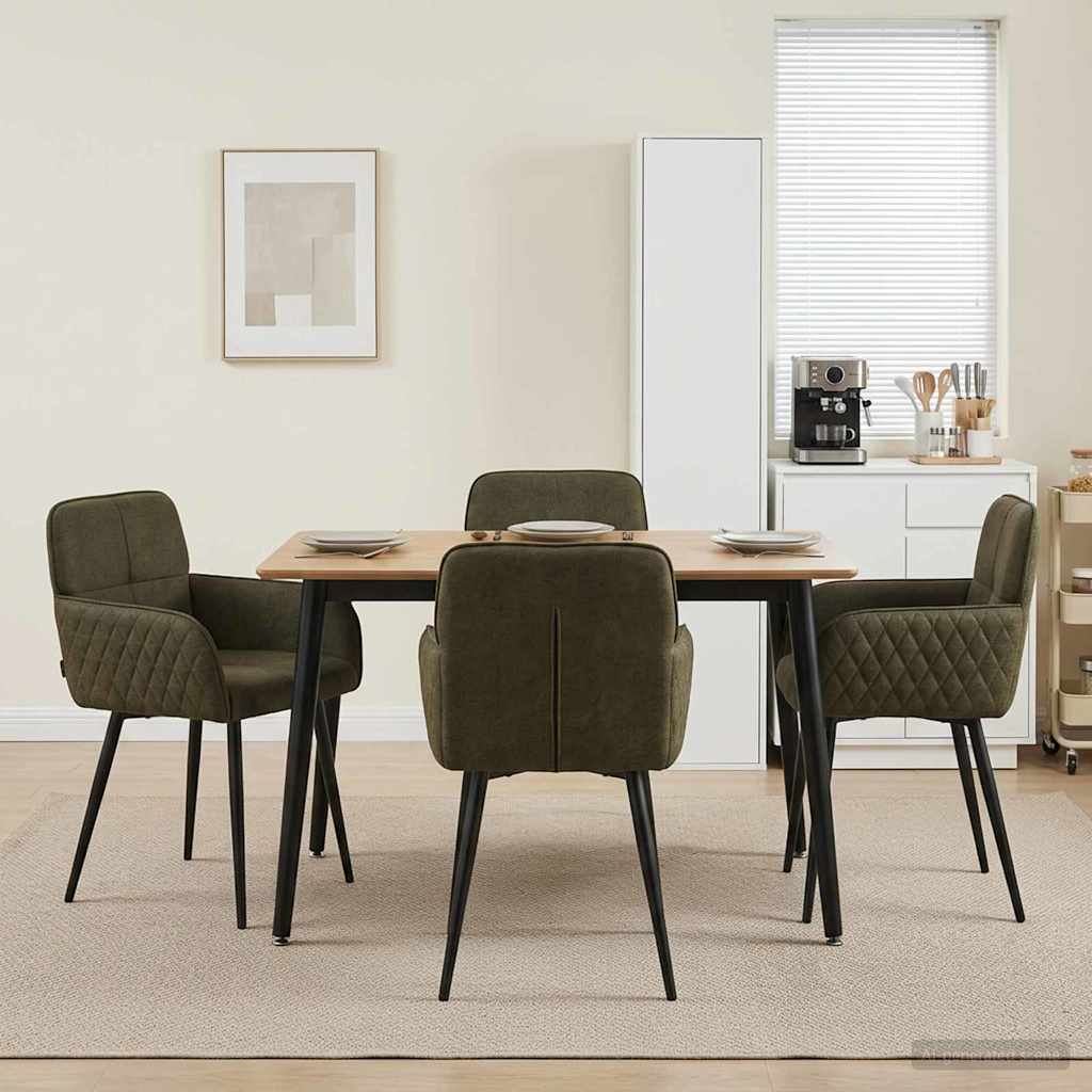 vidaXL Καρέκλες φαγητού 4 pcs Φιλικό Δερμάτινο Σουέντ