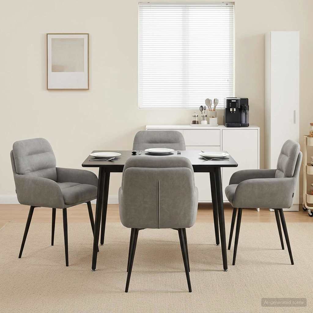 vidaXL Καρέκλες φαγητού 4 pcs Βελούδο Ανοιχτό γκρι 59 x 59,5 x 90 εκ