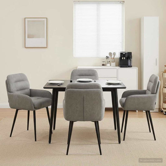 vidaXL Καρέκλες φαγητού 4 pcs Βελούδο Ανοιχτό γκρι 59 x 59,5 x 90 εκ