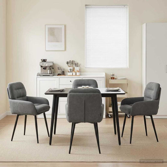 vidaXL Καρέκλες φαγητού 4 pcs Βελούδο Σκούρο Γκρι 59 x 59,5 x 90 εκ