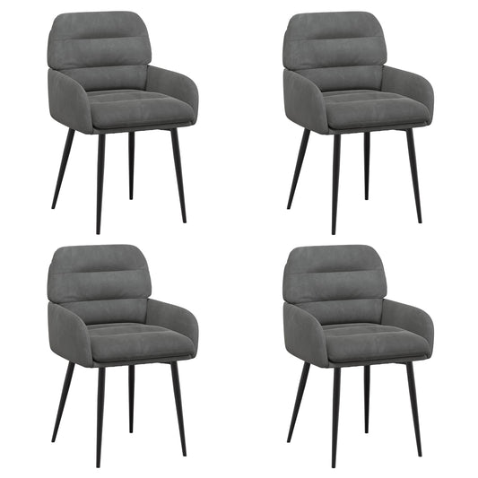 vidaXL Καρέκλες φαγητού 4 pcs Βελούδο Σκούρο Γκρι 59 x 59,5 x 90 εκ