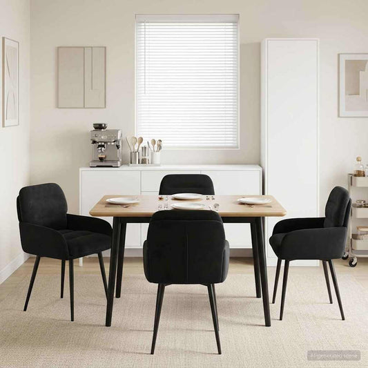 vidaXL Καρέκλες φαγητού 4 pcs Βελούδο Μαύρο 59 x 59,5 x 90 εκ