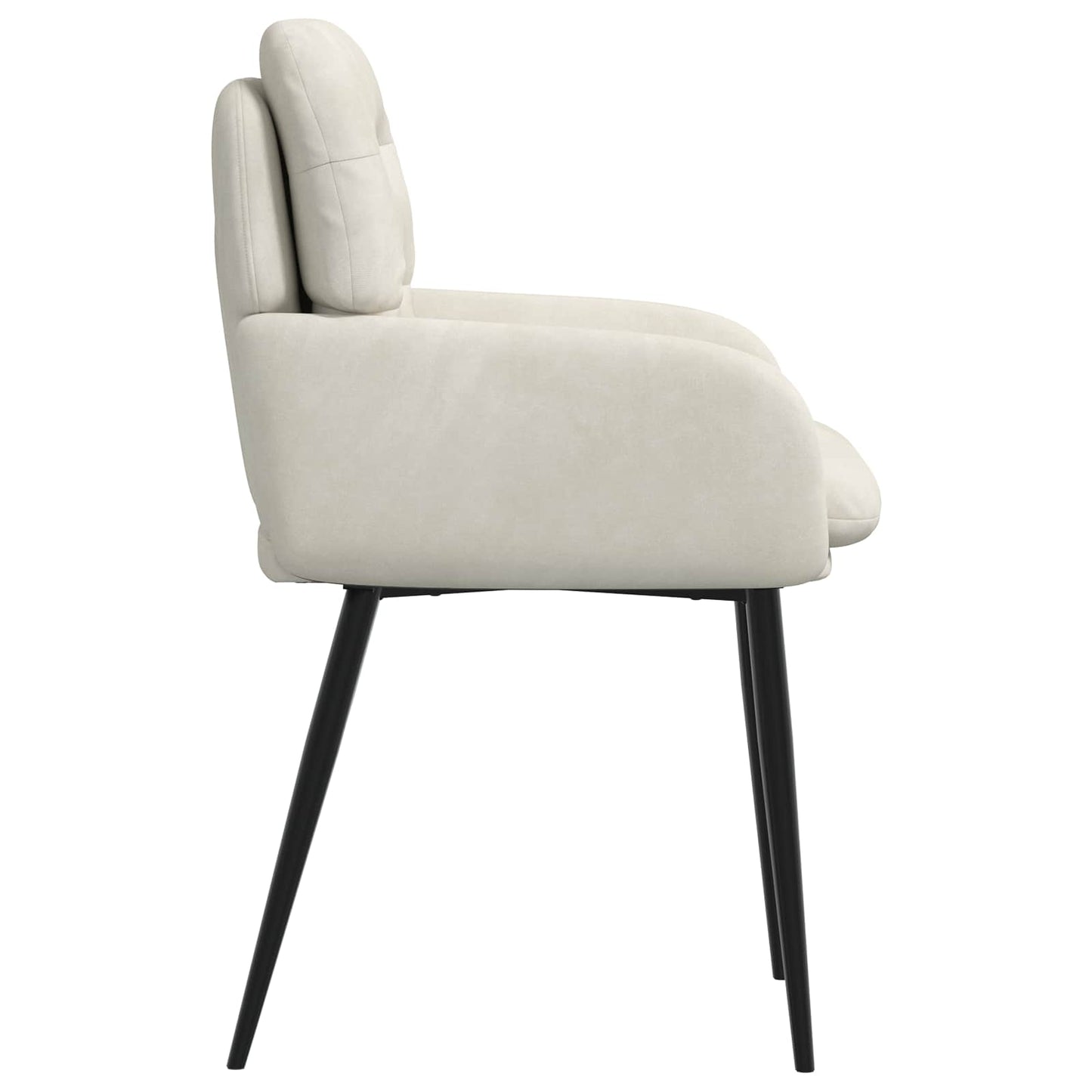 vidaXL Καρέκλες φαγητού 4 pcs Βελούδο Κρεμ 59 x 59,5 x 90 εκ