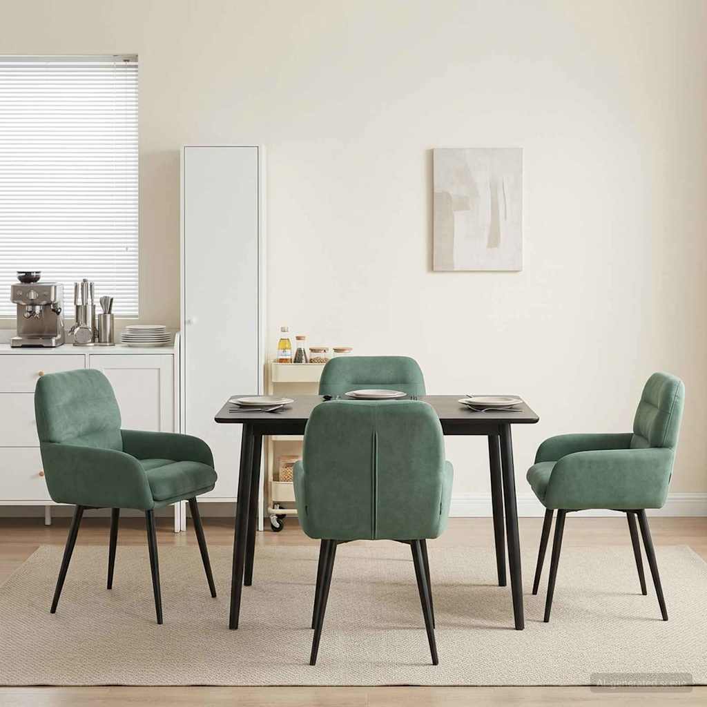 vidaXL Καρέκλες φαγητού 4 pcs Βελούδο Θαλασσί 59 x 59,5 x 90 εκ