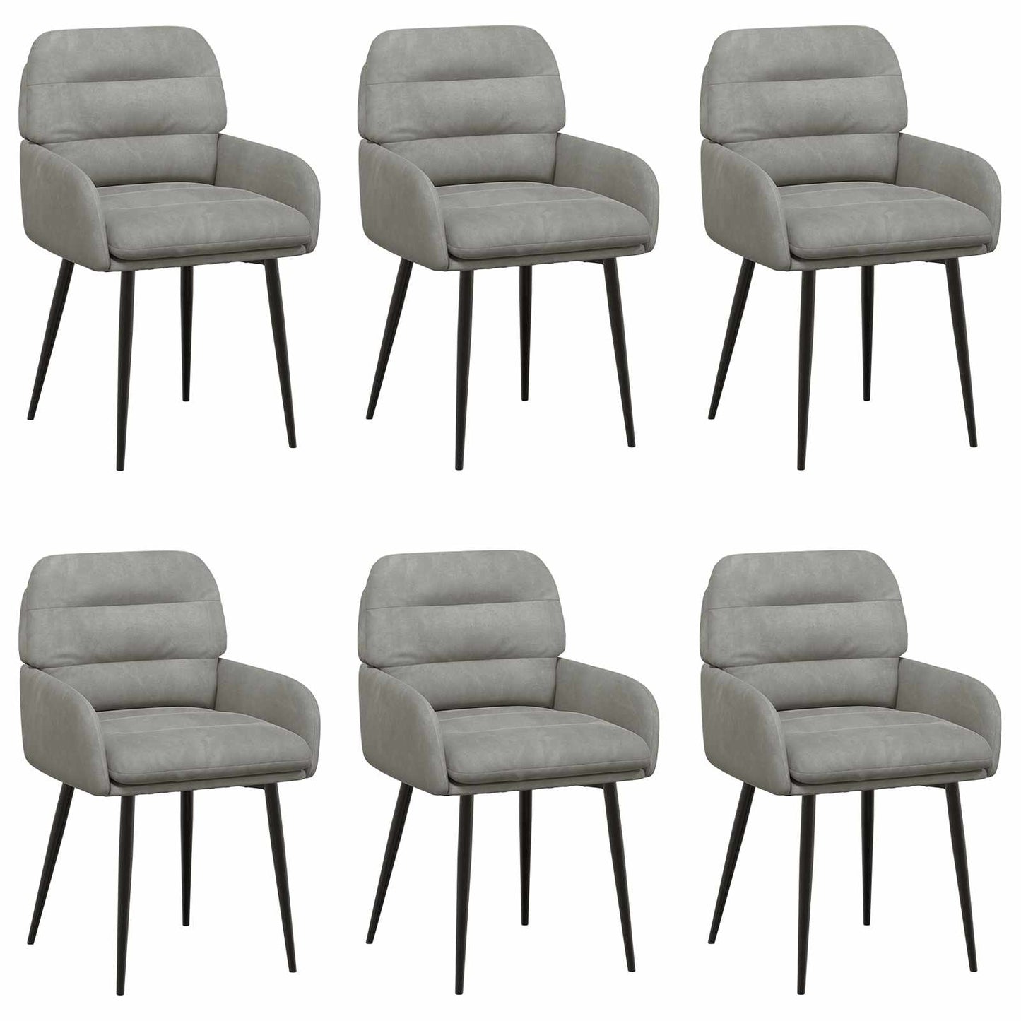 vidaXL Καρέκλες φαγητού 6 pcs Βελούδο Ανοιχτό γκρι 59 x 59,5 x 90 εκ