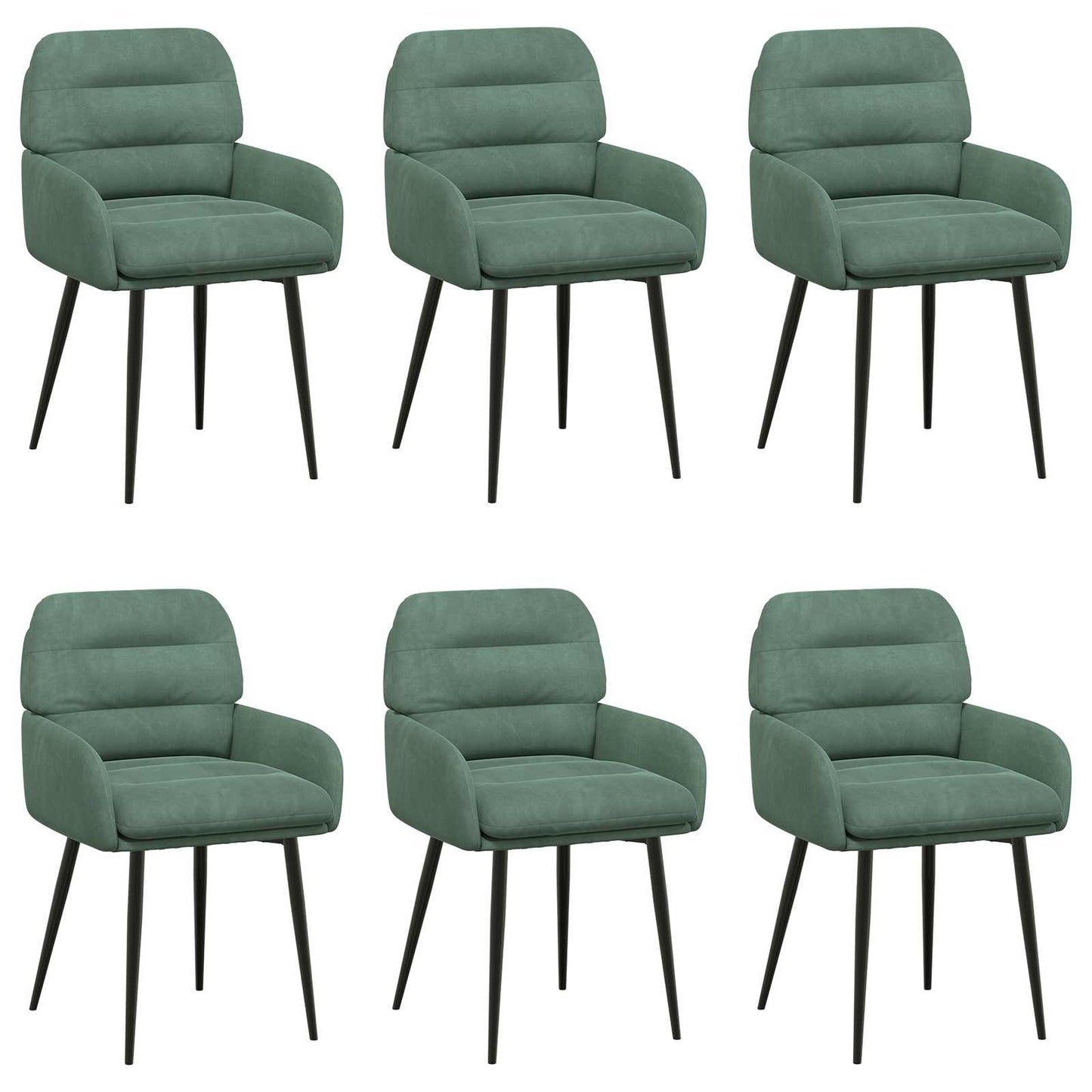 vidaXL Καρέκλες φαγητού 6 pcs Βελούδο Θαλασσί 59 x 59,5 x 90 εκ