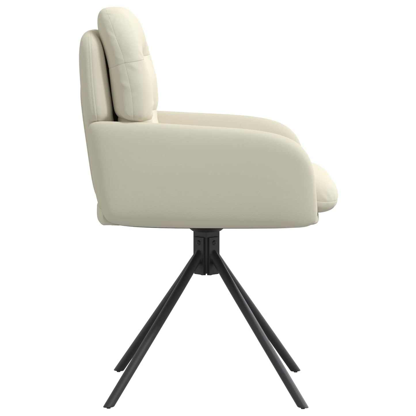 vidaXL Γυριστές καρέκλες φαγητού 4 pcs Τεχνητό Δέρμα Κρεμ