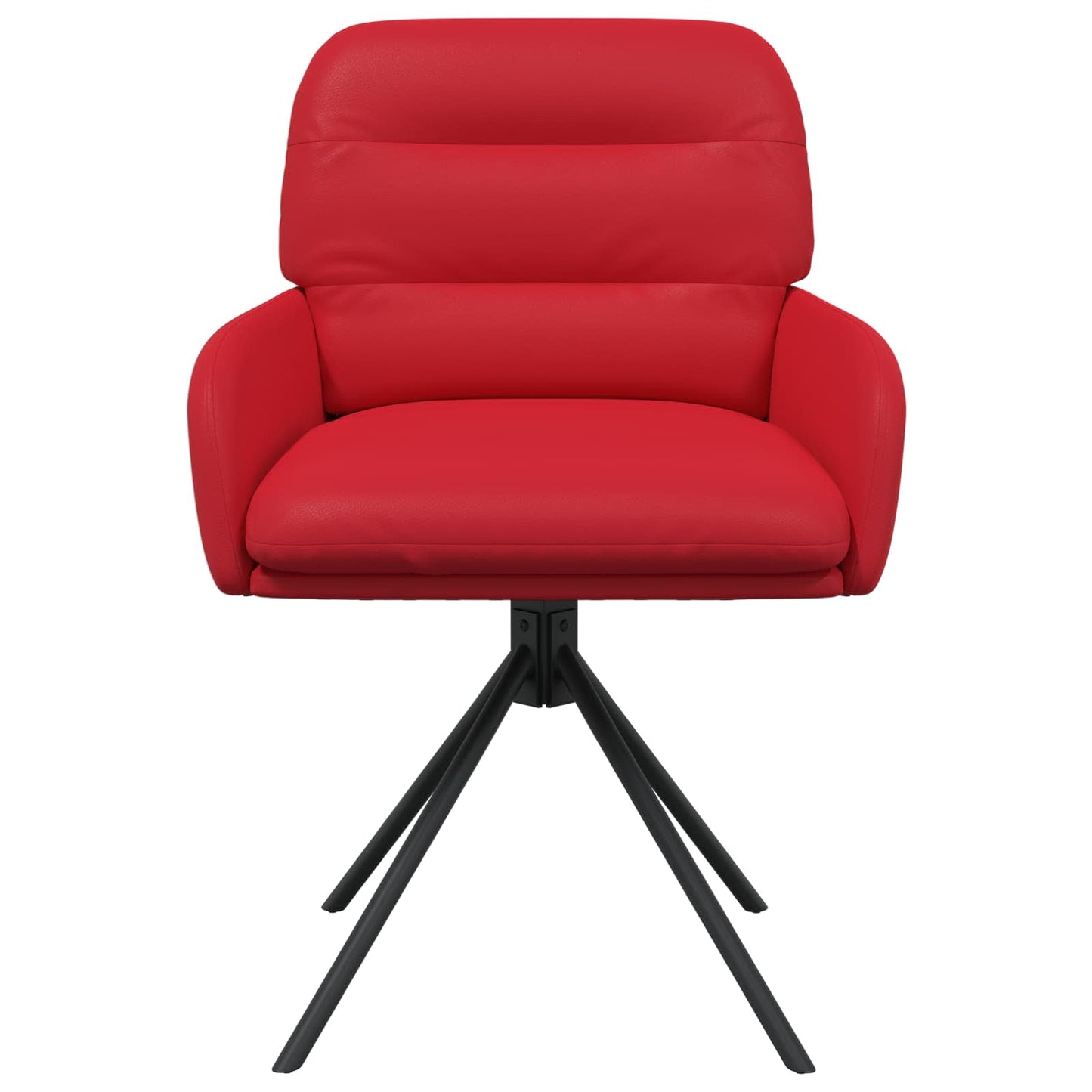 vidaXL Γυριστές καρέκλες φαγητού 4 pcs Τεχνητό Δέρμα Κόκκινο