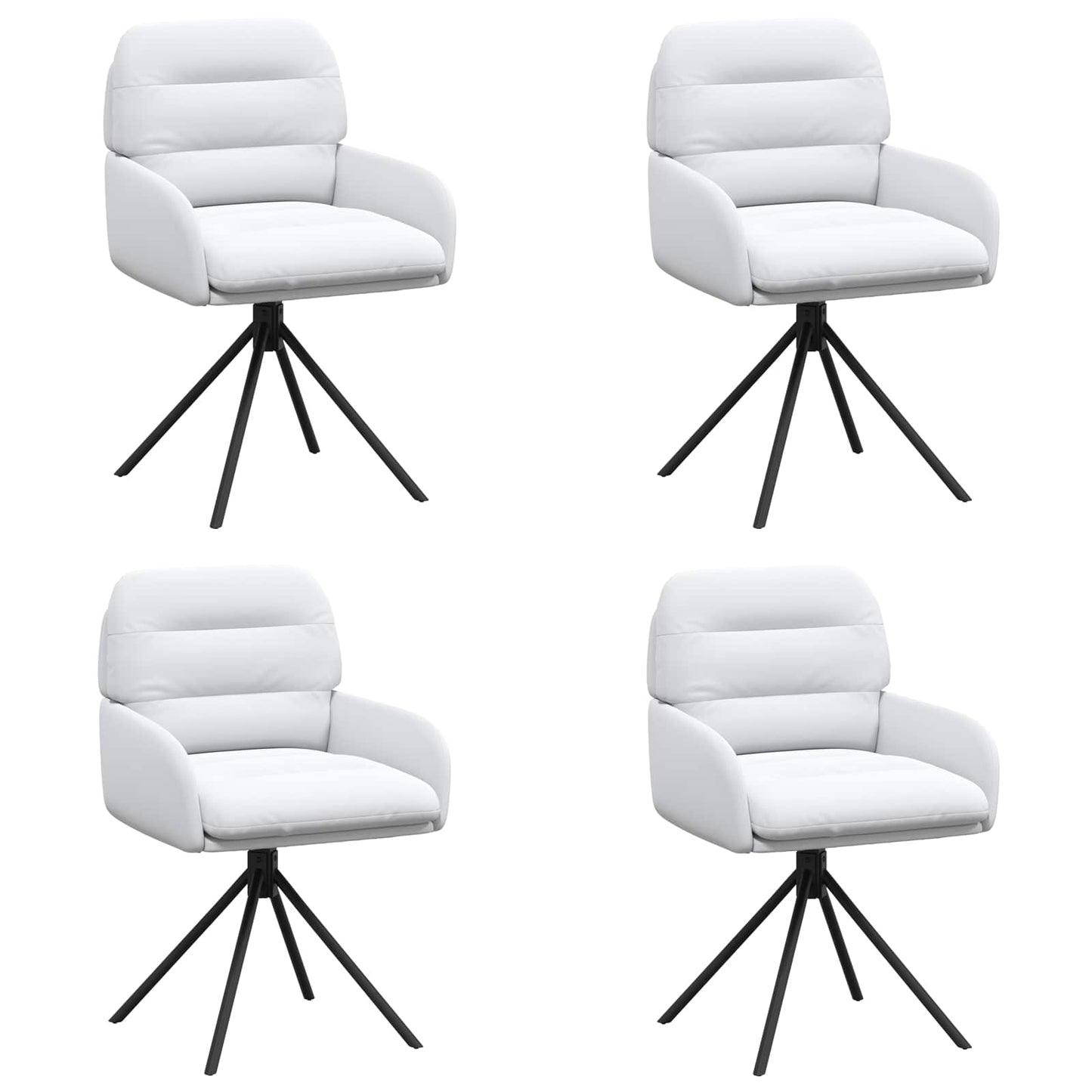 vidaXL Γυριστές καρέκλες φαγητού 4 pcs Τεχνητό Δέρμα Λευκό