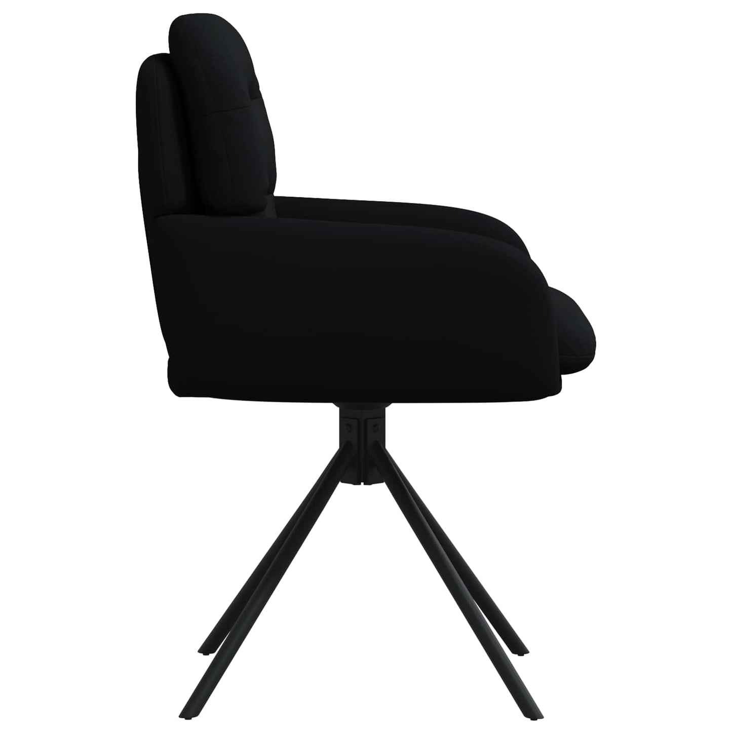 vidaXL Γυριστές καρέκλες φαγητού 6 pcs Τεχνητό Δέρμα Μαύρο