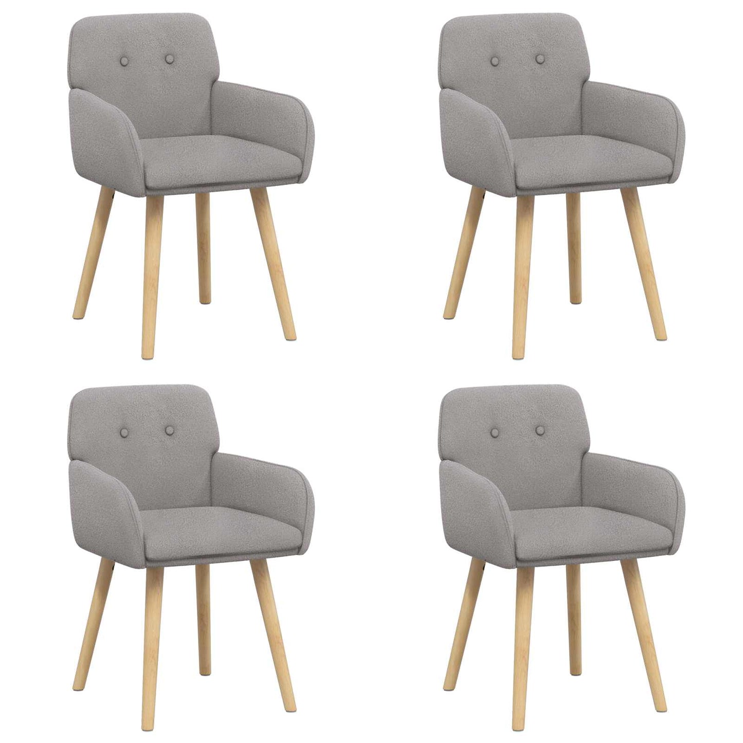 vidaXL Καρέκλες φαγητού 4 pcs Μπουκλέ Ανοιχτό γκρι 59 x 57 x 85 εκ.