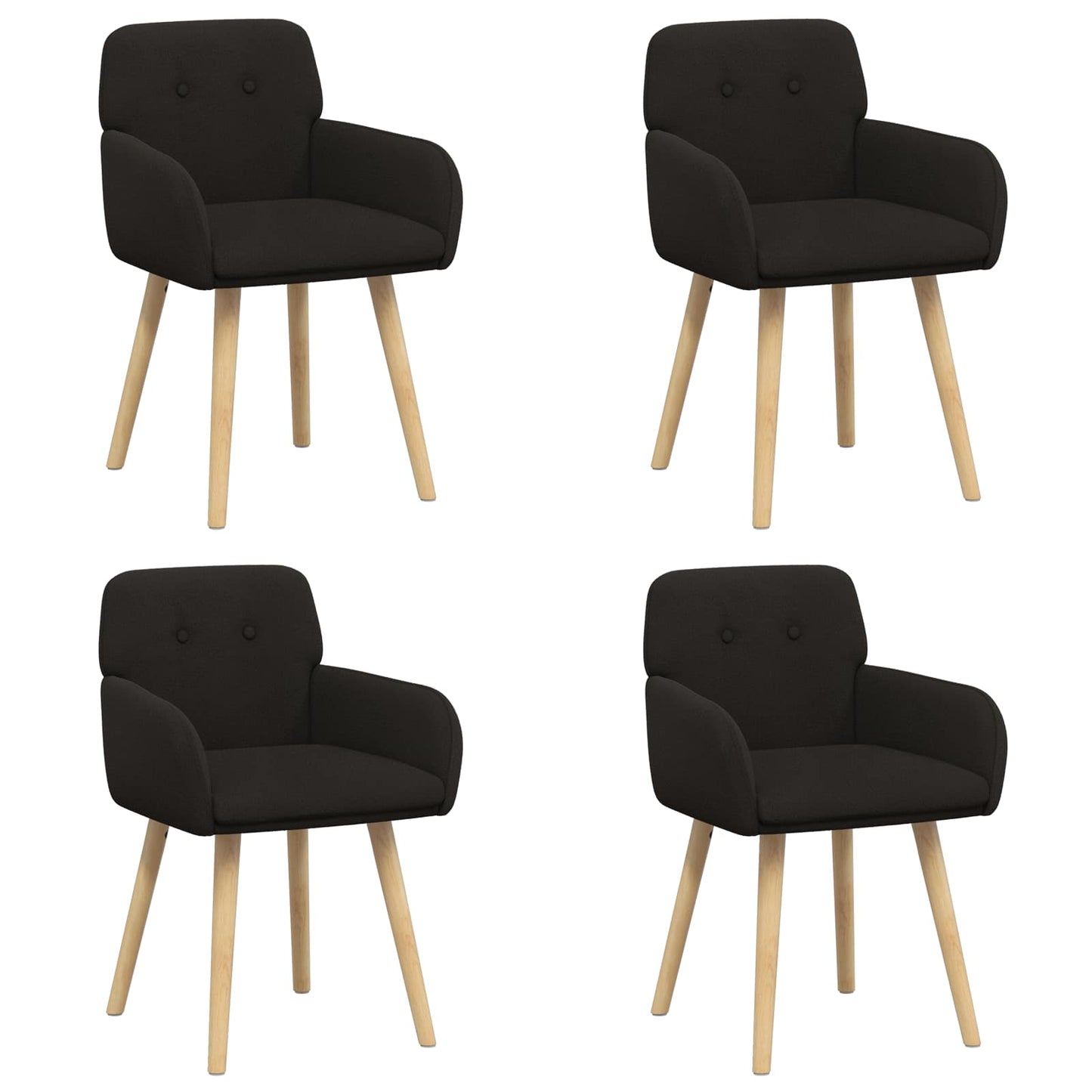 vidaXL Καρέκλες φαγητού 4 pcs Μπουκλέ Μαύρο 59 x 57 x 85 εκ.