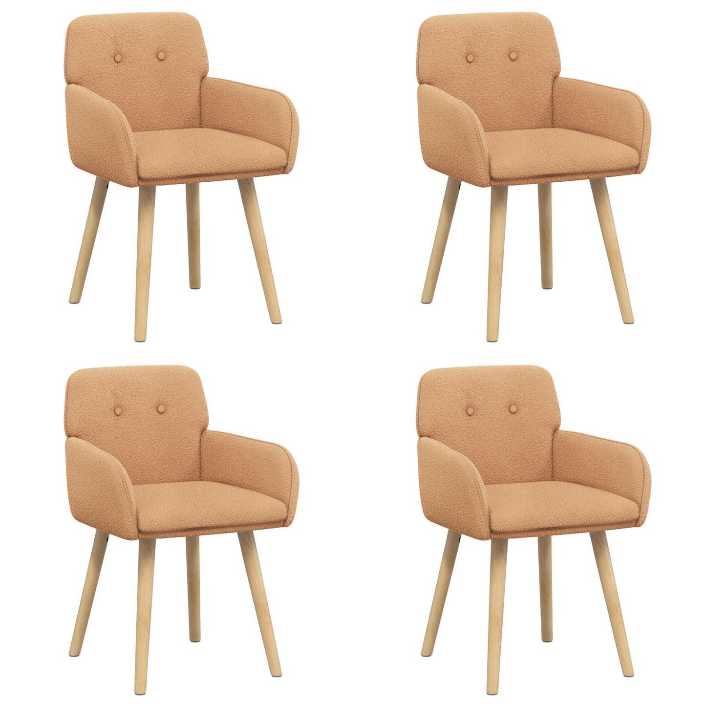 vidaXL Καρέκλες φαγητού 4 pcs Μπουκλέ Μπεζ 59 x 57 x 85 εκ.