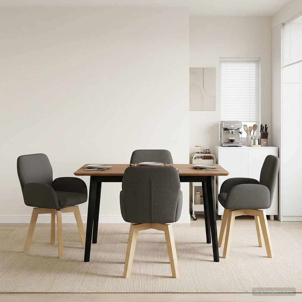 vidaXL Γυριστές καρέκλες φαγητού 4 pcs Μπουκλέ Σκούρο Γκρι