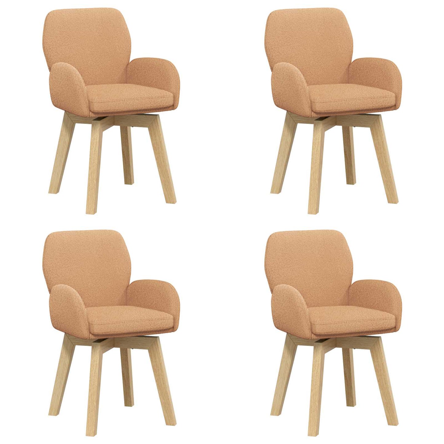 vidaXL Γυριστές καρέκλες φαγητού 4 pcs Μπουκλέ Μπεζ 54 x 58 x 87 εκ.