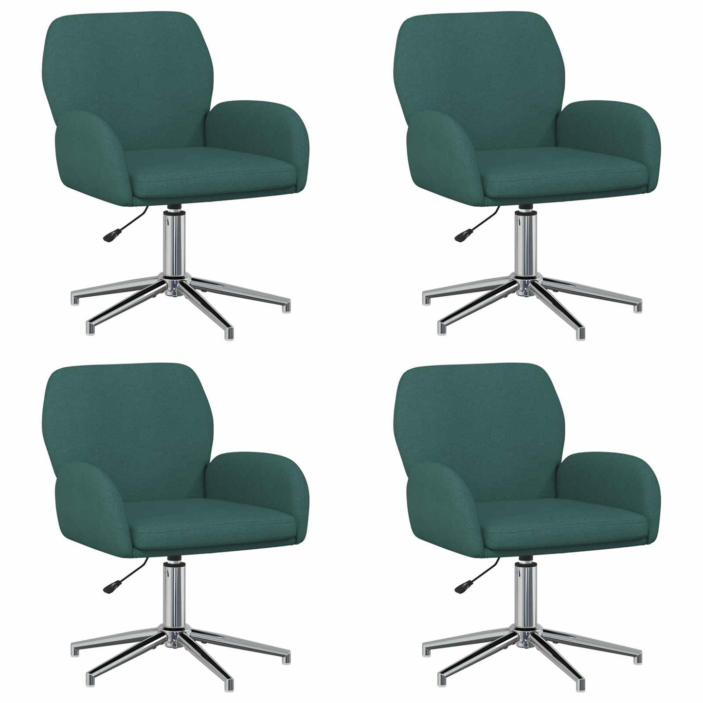 vidaXL Καρέκλες Γραφείου με Περιστροφή 4 τμχ. 54 x 58 x 90 εκ. Ύφασμα
