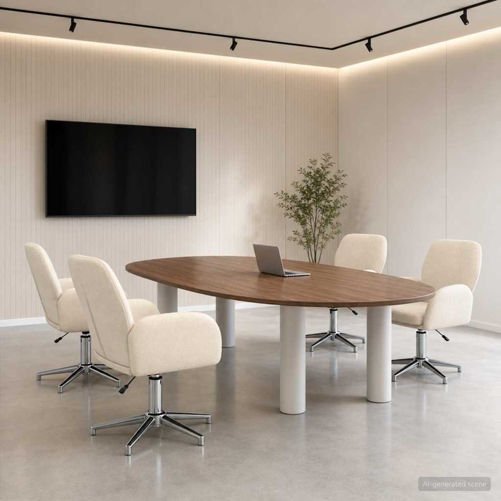 vidaXL Καρέκλες Γραφείου με Περιστροφή 4 τμχ. 54 x 58 x 90 εκ. Κρεμ
