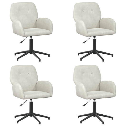 vidaXL Καρέκλες Γραφείου με Περιστροφή 4 τμχ. 54 x 55 x 90 εκ Κρεμ
