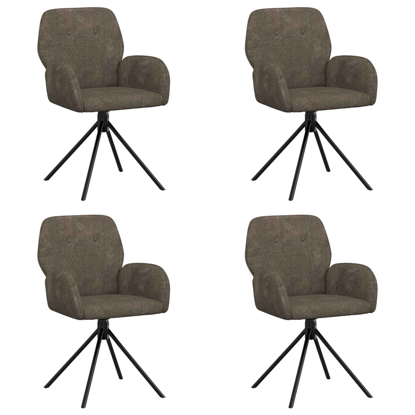vidaXL Γυριστές καρέκλες φαγητού 4 pcs Φιλικό Δερμάτινο Σουέντ