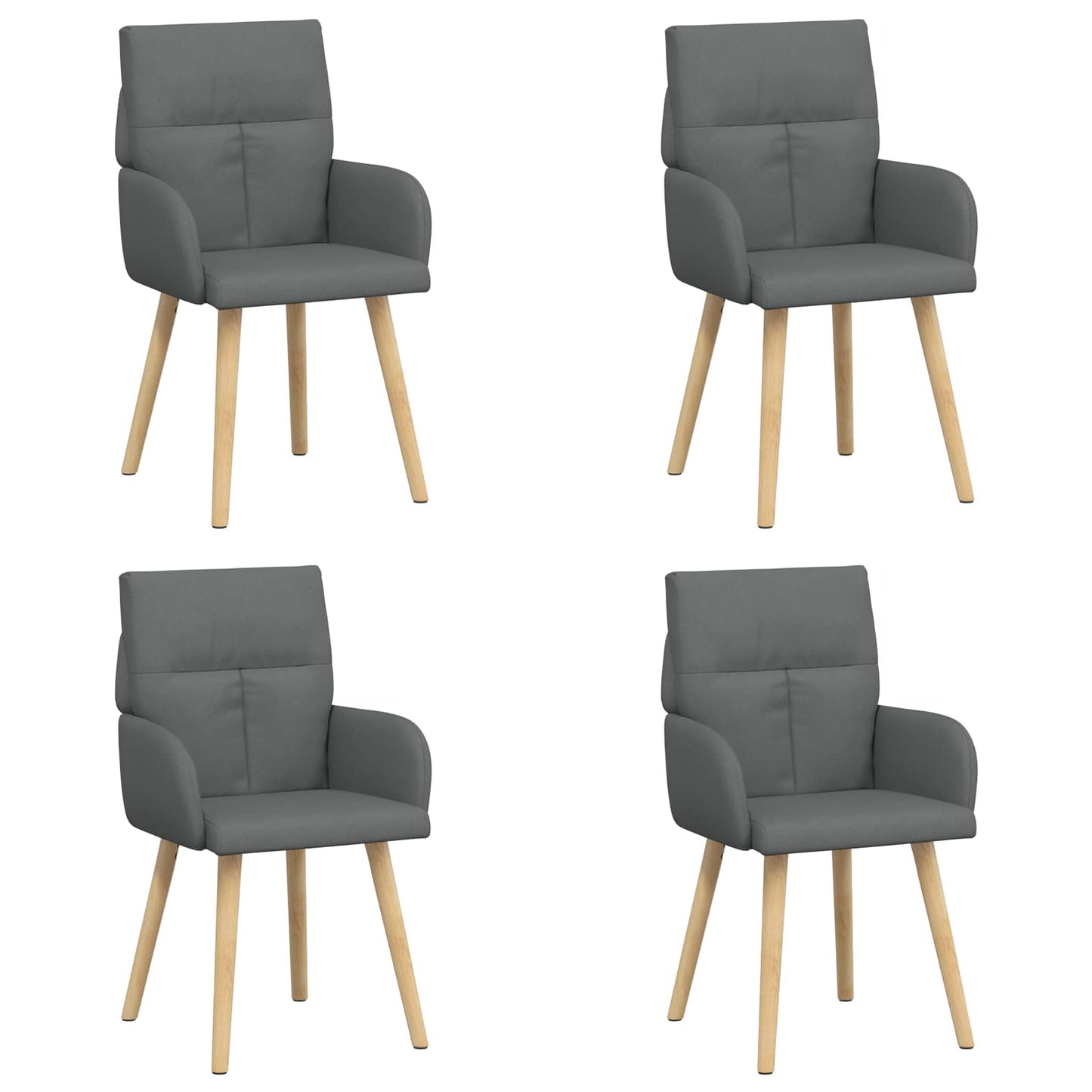 vidaXL Καρέκλες φαγητού 4 pcs Ύφασμα Σκούρο Γκρι 60 x 56 x 96 εκ