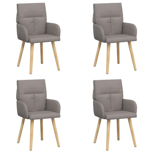 vidaXL Καρέκλες φαγητού 4 τμχ. Ύφασμα Taupe 60 x 56 x 93 cm