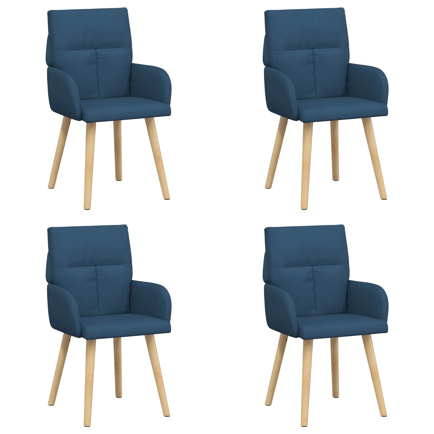 vidaXL Καρέκλες φαγητού 4 pcs Ύφασμα Μπλε 60 x 56 x 96 εκ
