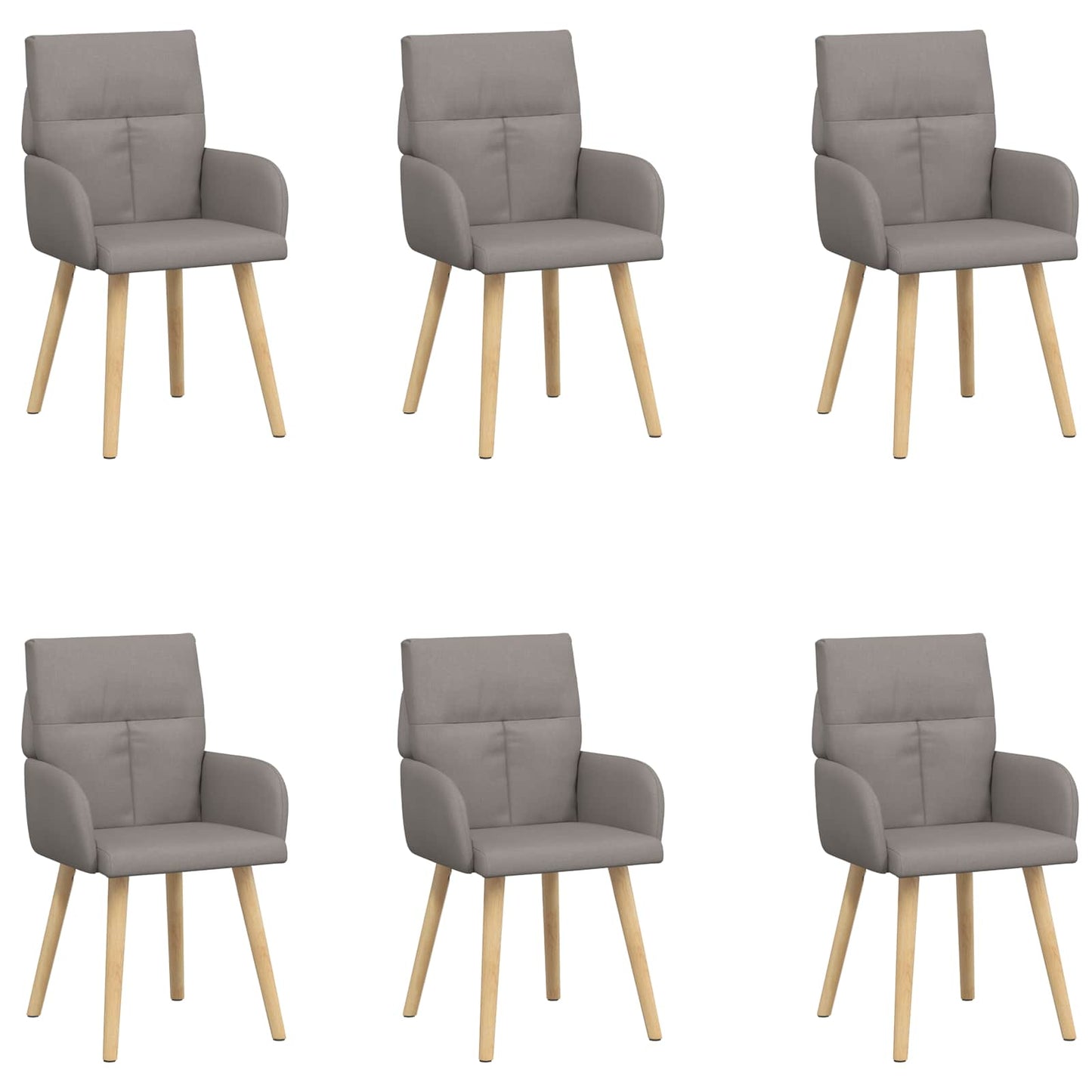 vidaXL Καρέκλες φαγητού 6 pcs Ύφασμα Taupe 60 x 56 x 96 εκ