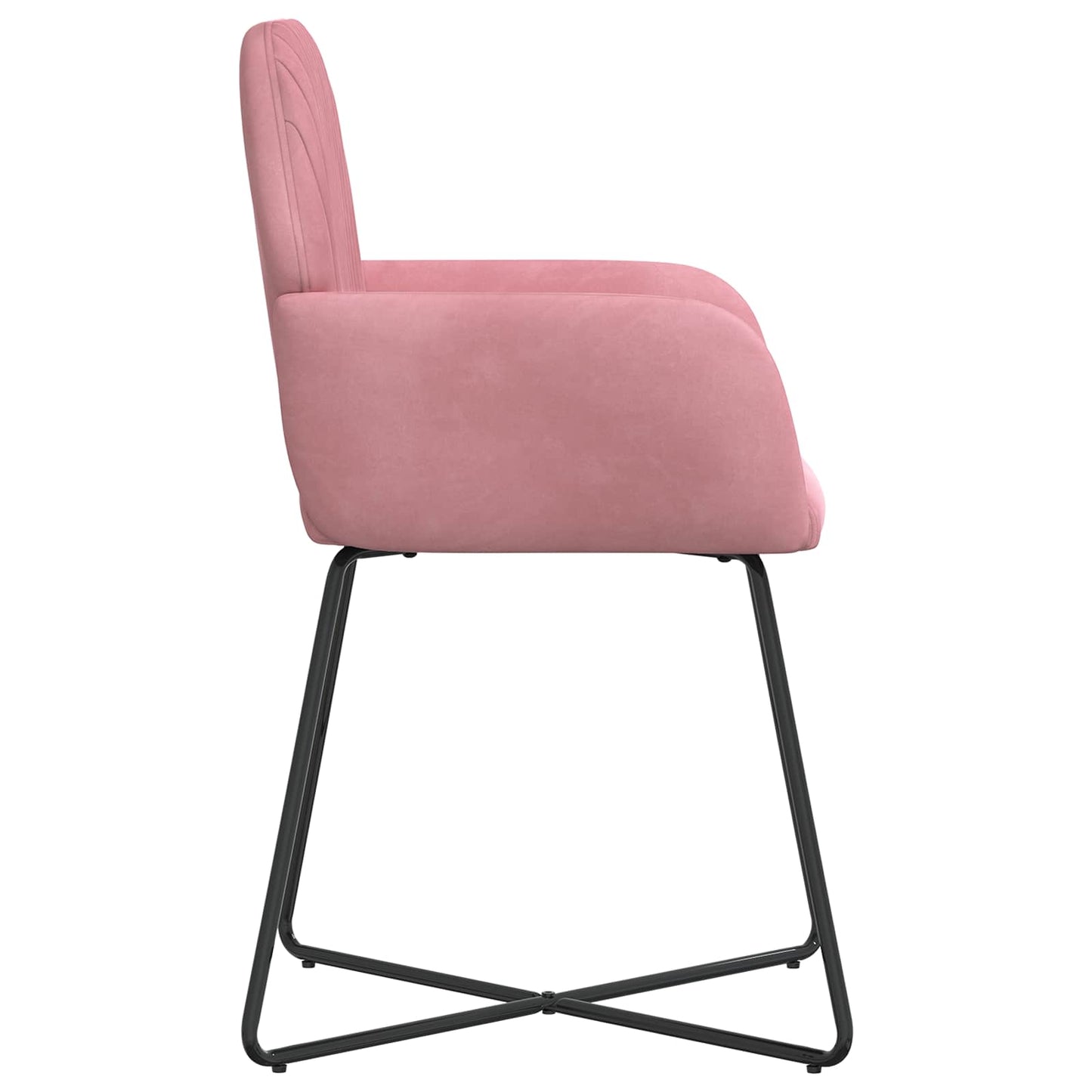 vidaXL Καρέκλες φαγητού 4 pcs Βελούδο Ροζ 55 x 50 x 84 εκ.