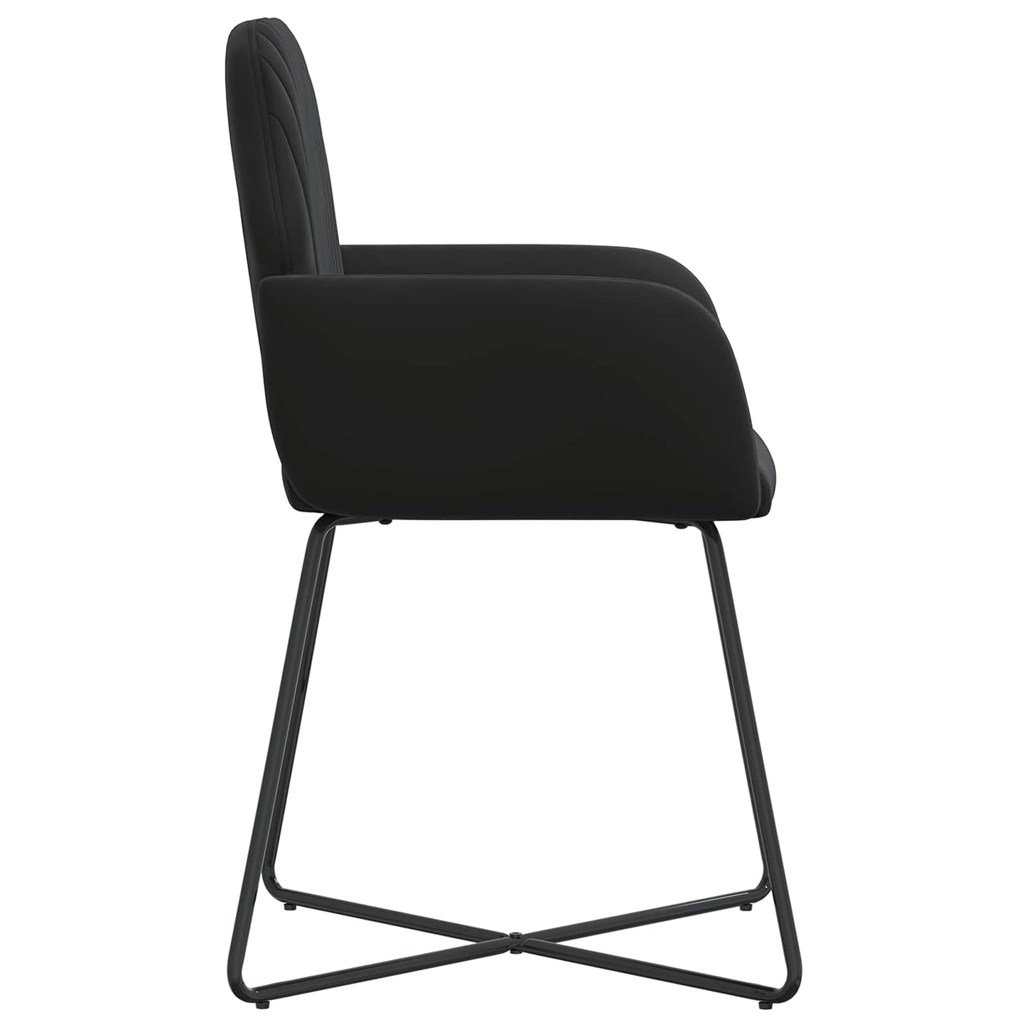 vidaXL Καρέκλες φαγητού 4 pcs Βελούδο Μαύρο 55 x 50 x 84 εκ.