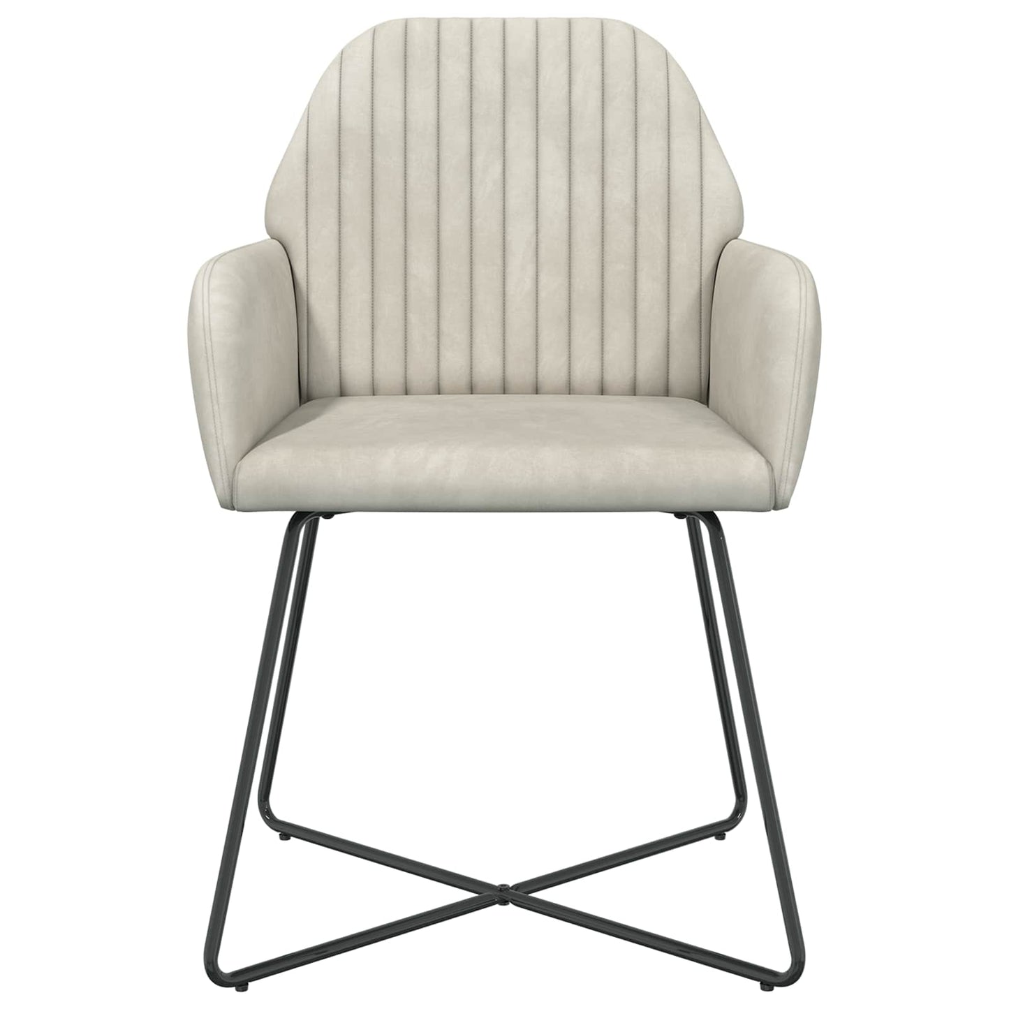 vidaXL Καρέκλες φαγητού 4 pcs Βελούδο Κρεμ 55 x 50 x 84 εκ.