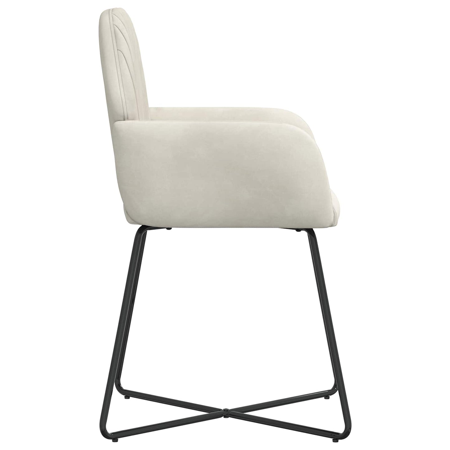 vidaXL Καρέκλες φαγητού 4 pcs Βελούδο Κρεμ 55 x 50 x 84 εκ.
