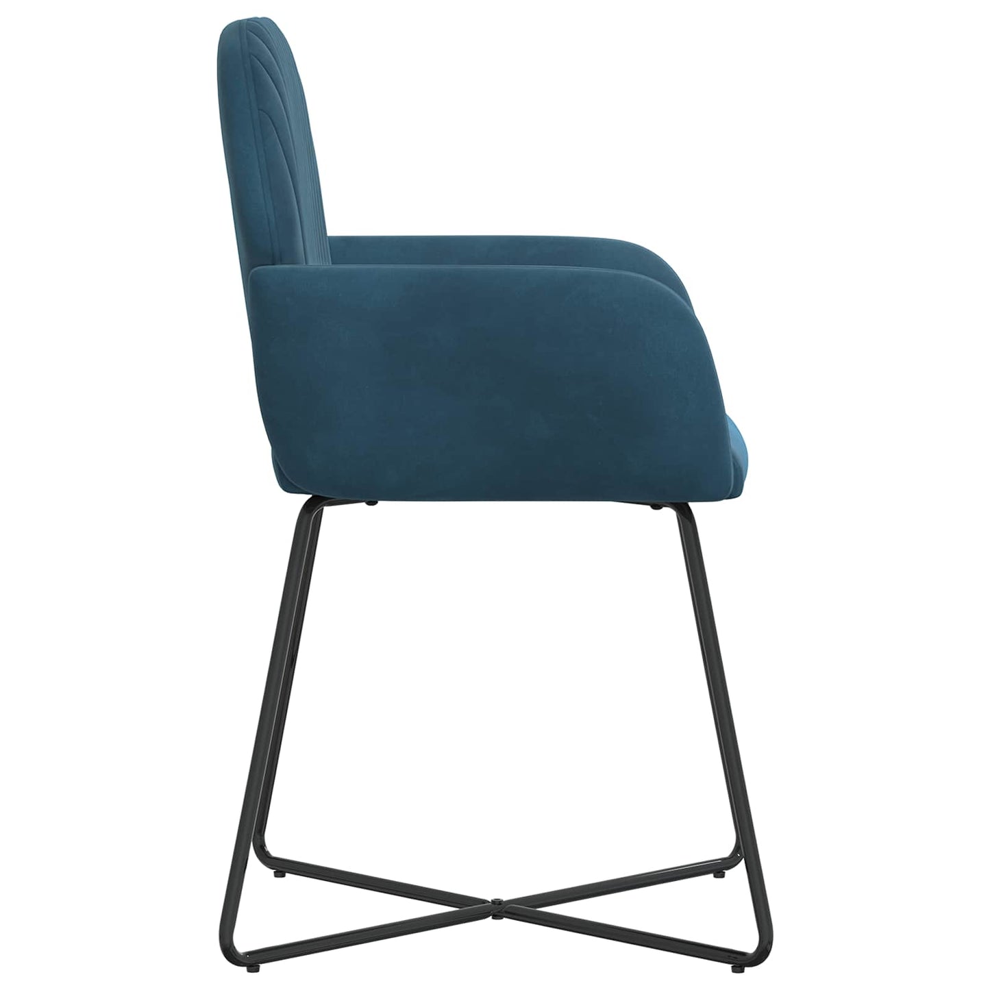 vidaXL Καρέκλες φαγητού 4 pcs Βελούδο Μπλε 55 x 50 x 84 εκ.